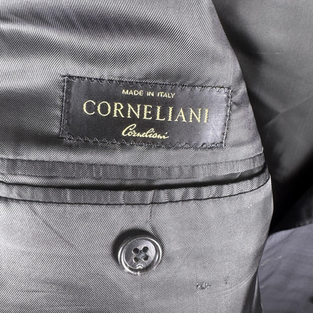 Corneliani Blazer Mens 52L(EU)‎ 42L Gray Check Super 120s Wool Made Italy Coat - Picture 9 of 12